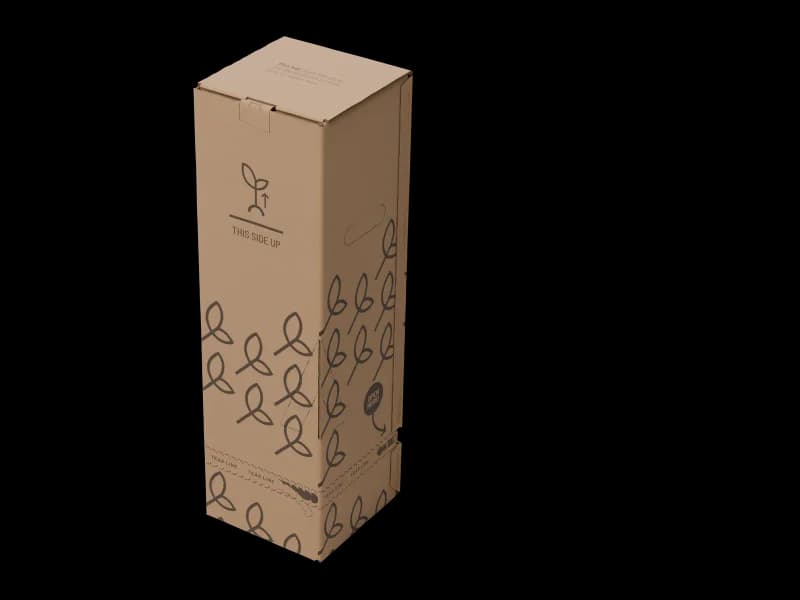 Kokerdoos met autolock-bodem 185 × 185 × 650 mm