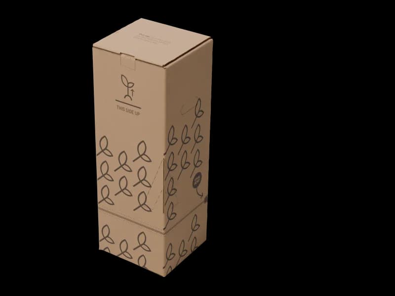 Kokerdoos met autolock-bodem 220 × 220 × 628 mm